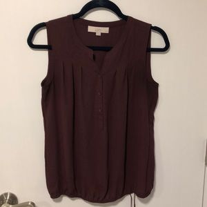 Ann Taylor Loft maroon sleeveless blouse